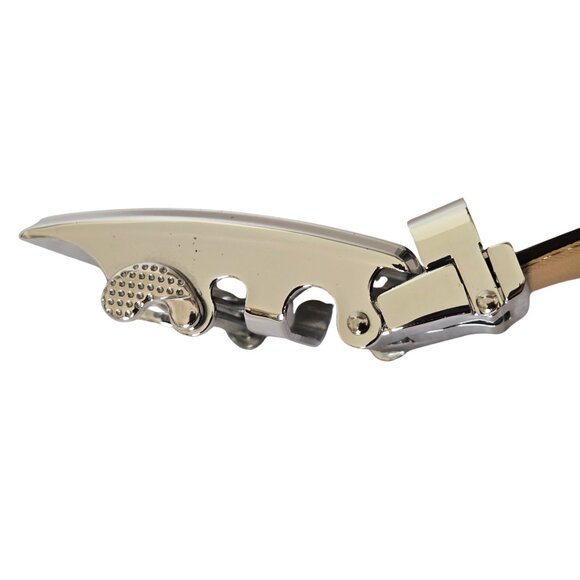 Mens Vintage PIERRE CARDIN Dress Belt Adjustable Ratchet Buckle Silver SZ 29-35" - Picture 8 of 15